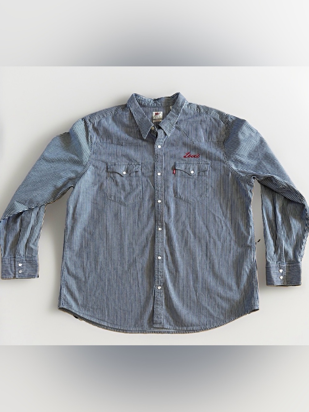 Levi’s Standard Men’s XXL Hickory Stripe Western Shirt Pearl Snap NWT